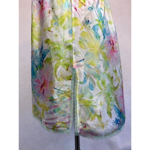 Victorias Secret Floral Lace Trim Satin Nightie Nightgown Lingerie L - Picture 6 of 11